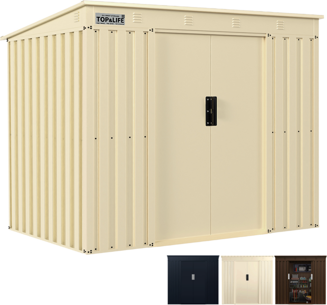탑앤라이프 조립식창고 클래식-A 야외창고/소형창고/간이창고/이동식창고/농막/전원주택창고/정원창고/조립창고/창고), 샌드 베이지