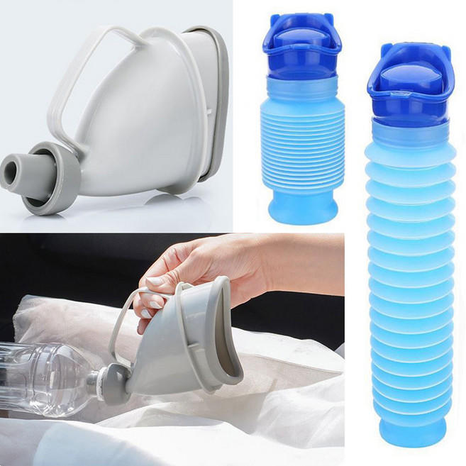 휴대용소변기 남녀노소 유아 남아 여성 소변기 소변통, 자바라소변기, 1개