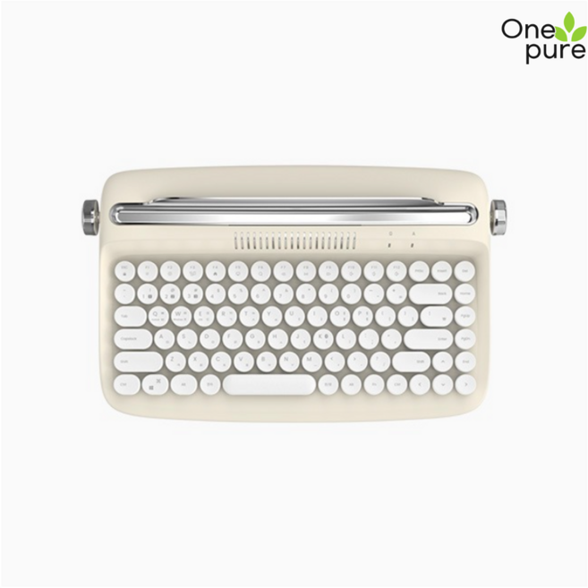 타자기키보드 컴퓨터 빈티지 감성 기계식 소품 조약돌, 정부표준배치, 무, 크림색-86결합, 표준, 무