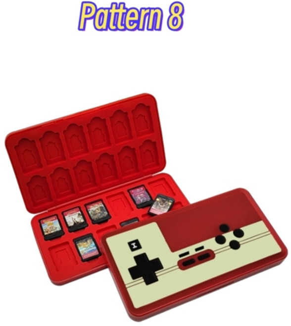 스위치 2 게임 카트리지 박스용 다중 패턴 게임 카드 케이스 스위치 OLED Lite용 24 슬롯 하드 쉘 게임 액세서리, 8)Pattern 8