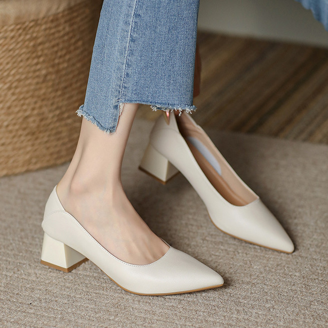 스타일닥터 여성 단화 수제화 발편한 베이직 뾰족코 단화 슈즈 펌프스힐 펌프스 미들힐 펌프스힐 5cm