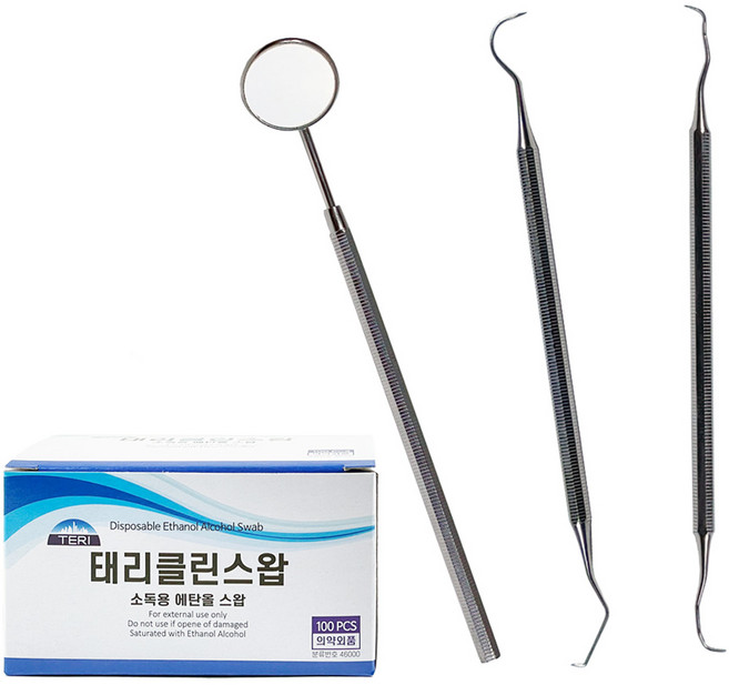 Germany Precision 치석제거기+치경+탐침+태리클린스왑 100매, 1개