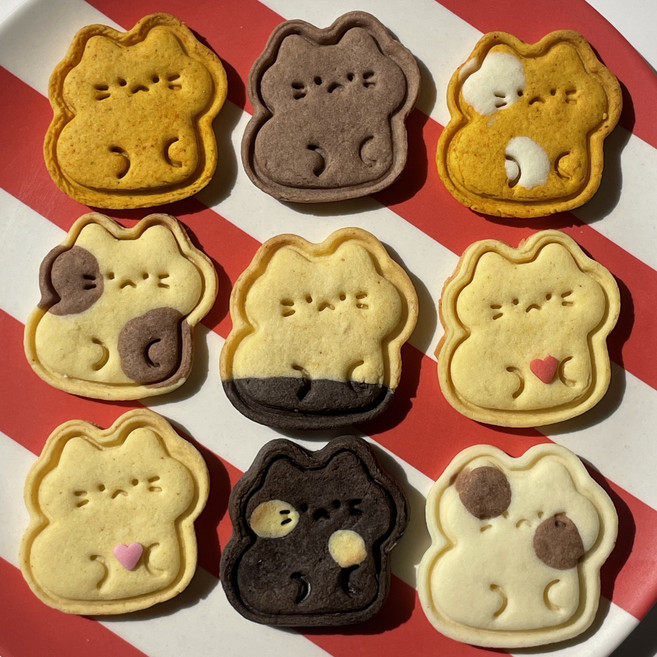 미니 식빵냥이 한입 쿠키커터 고양이 동물모양 쿠키 만들기 귀여운 디저트 홈베이킹, 1개