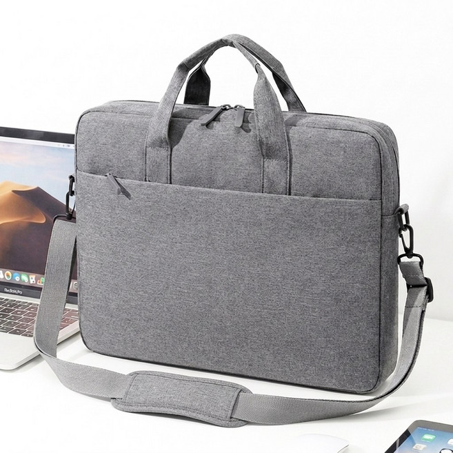 잔비오 프리미엄 노트북 가방 대용량 서류 파우치 15인치 17인치, 1개, 그레이