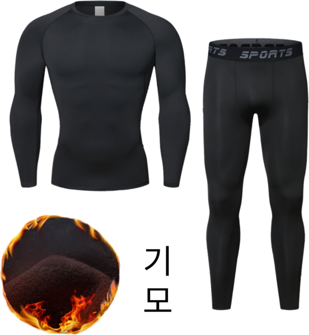 디프른티 남성 기모 방한 내복상하의 세트