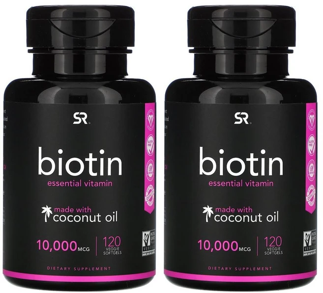 스포츠 리서치 비오틴 코코넛오일 함유 10000mcg 베지 120정 2개, 기본 - 쿠팡