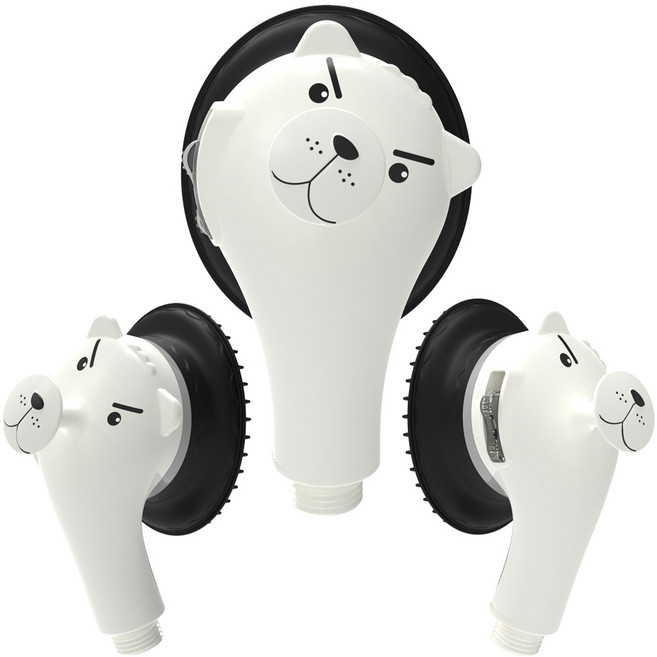 제이더블유 캐릭터 힐링 ON OFF 2버튼 샤워헤드 강아지, 1개, 화이트