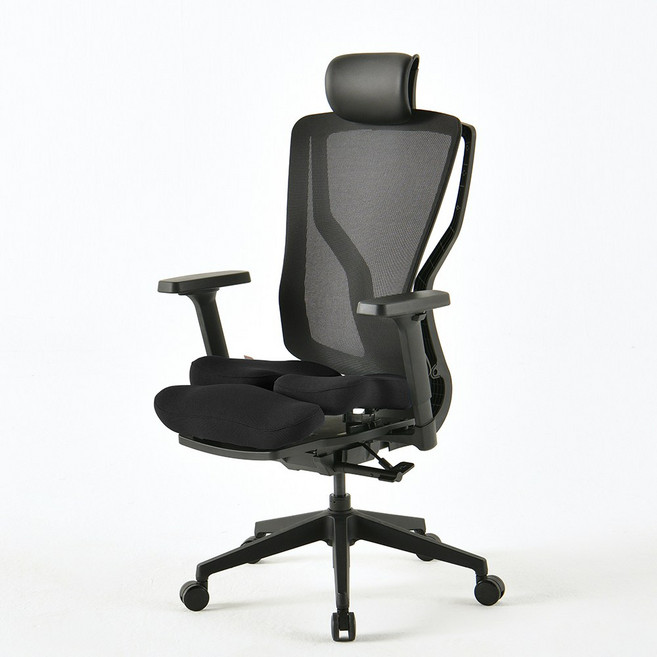 노바디체어 K-77 허리편한 사무용의자, 블랙