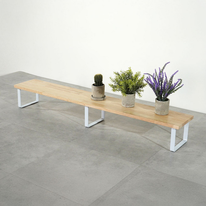 고무나무 화분다이 진열대, 1개, 화이트