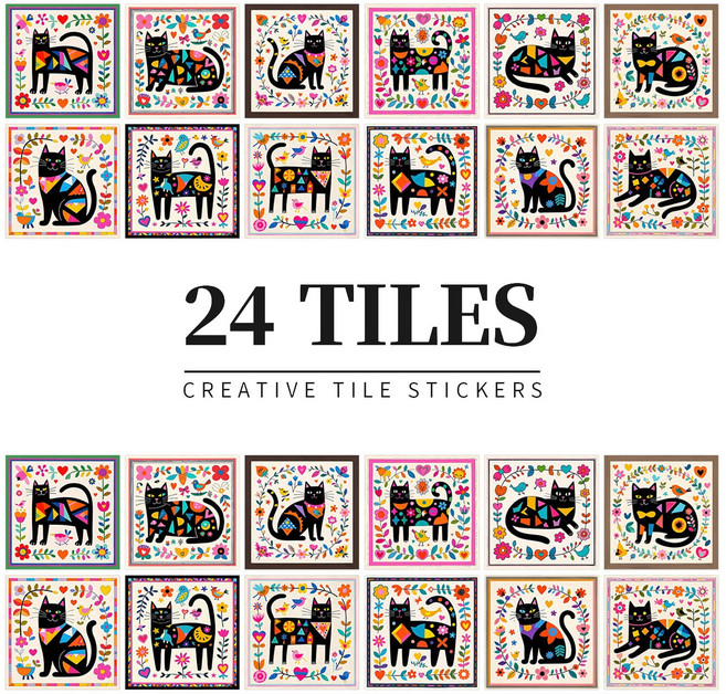 [특가할인]프리미엄 북유럽 스타일 아트 데코 타일 스티커 24장, 기본, NHZ-033