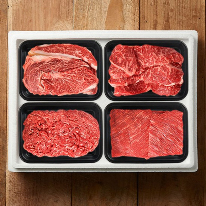 [횡성한우명가]VIP 구이혼합 2호 (등심x2/채끝x2/불고기x2/국거리x2) / 2.12kg, 없음, 1개