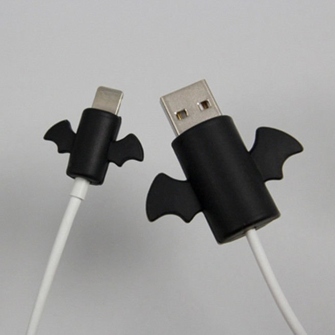 2개/대 Kawaii 데이터 케이블 천사 날개 보호기 와인 더 충전 USB 주최자