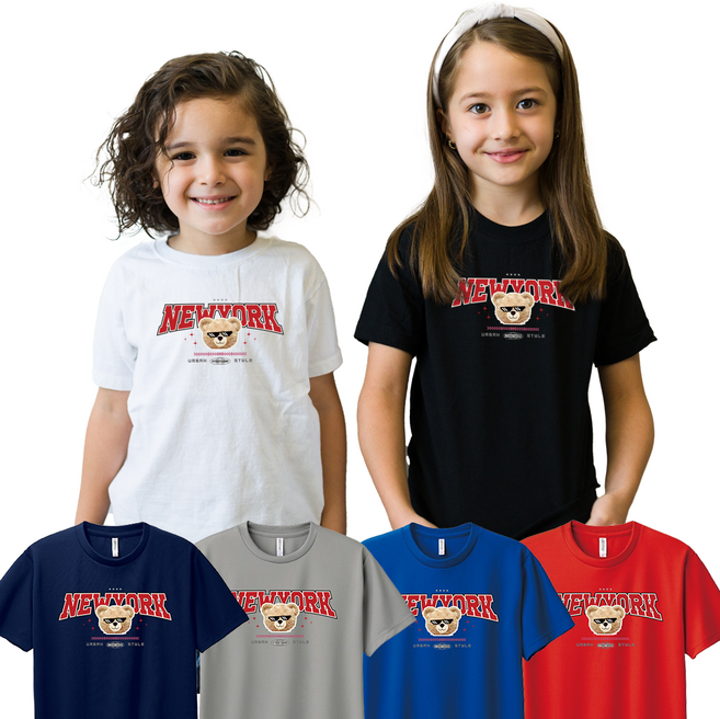 꼬마별 시티베어 유아 여아 남아 반팔티 아동 주니어 옷 기능성 쿨론 반팔 티셔츠 옷 여름 라운드 아동용