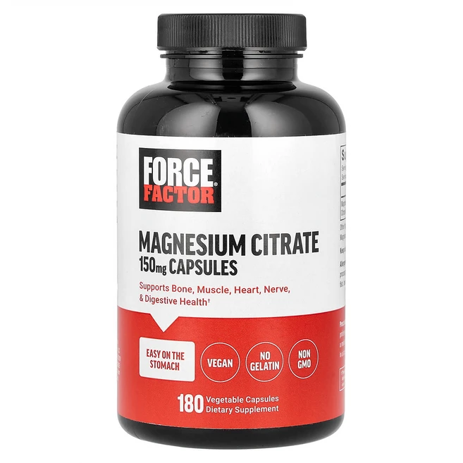 포스팩터 구연산 마그네슘 150mg 180베지캡슐, Force Factor, 마그네슘시트레이트, 150mg, 180정, 1개 - 쿠팡
