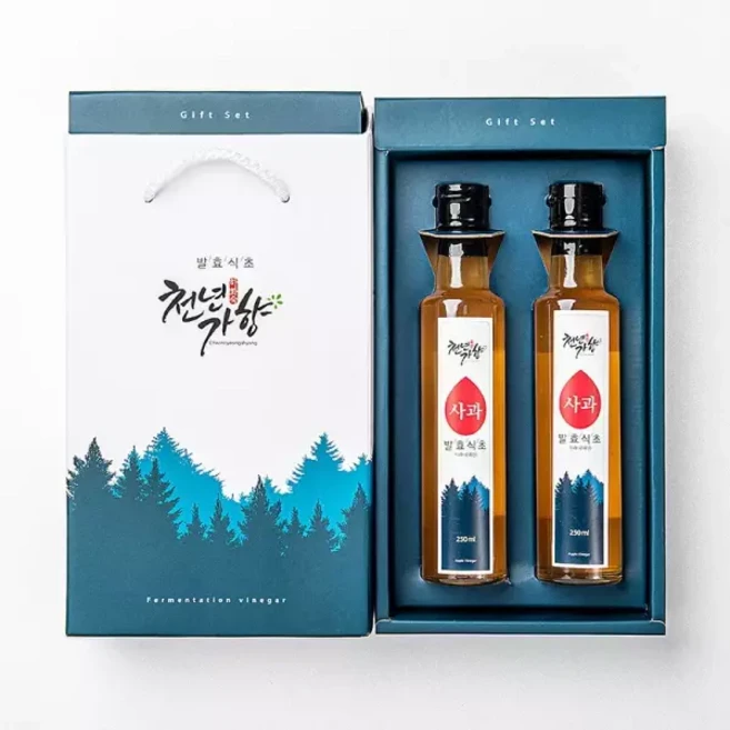 천년가향 사과 천연 발효식초 선물세트 500ml (250ml x 2입) 1세트
