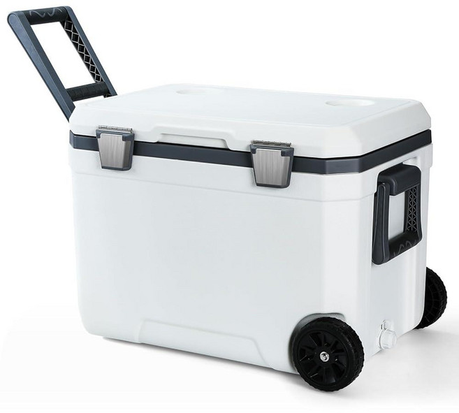 MandKreator 47.5QT Portable Wheeled Cooler with Drain Outlet Handle Ultra-Light Ice Chest with C, MandKreator 47.5QT Portable Wh