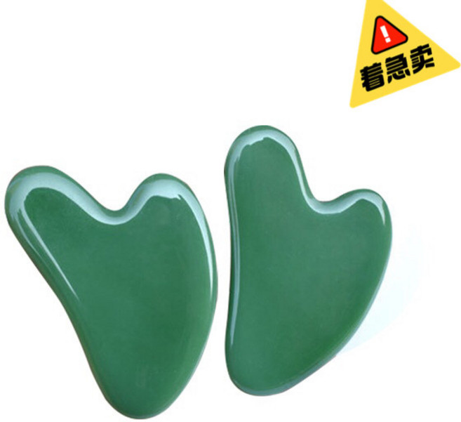 粉水晶 刮痧板 面部美容 臉部提升 撥筋棒, 1個, 如圖所示