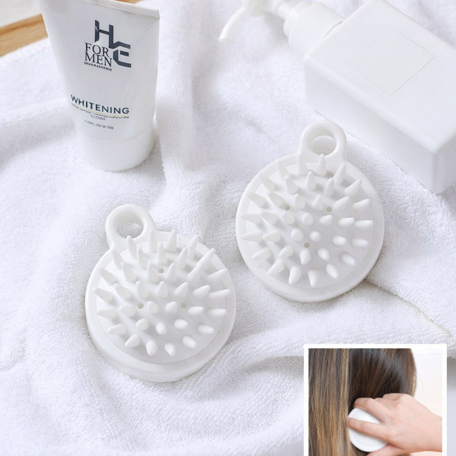 실리콘 두피 마사지 저자극 샴푸 브러쉬 브러시, 1개, 화이트