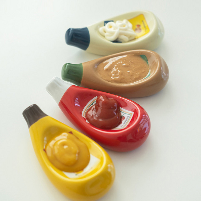 모리스 오가닉 소스볼 4종 케첩 마요네즈 귀여운 종지, 토마토 케첩 (레드), 1개