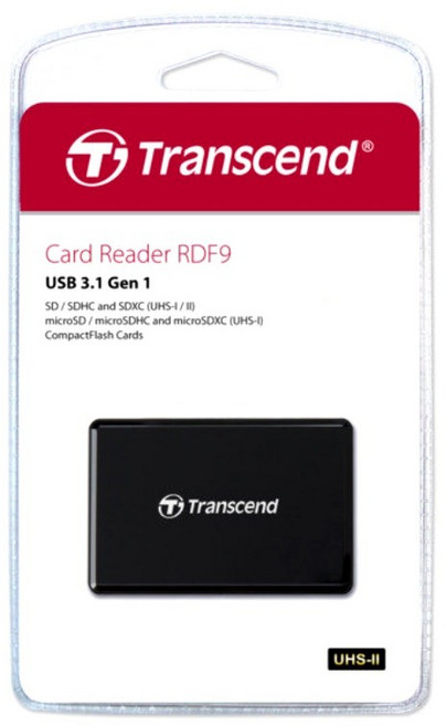트랜센드 USB 3.0 멀티 카드 리더기 TS-RDF9K, 블랙, 1개