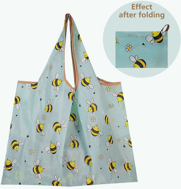 나일론 에코 쇼핑 가방 스토리지 튼튼한 휴대용 만화 카와이 여행 식료품 재사용 대형 토트 빨