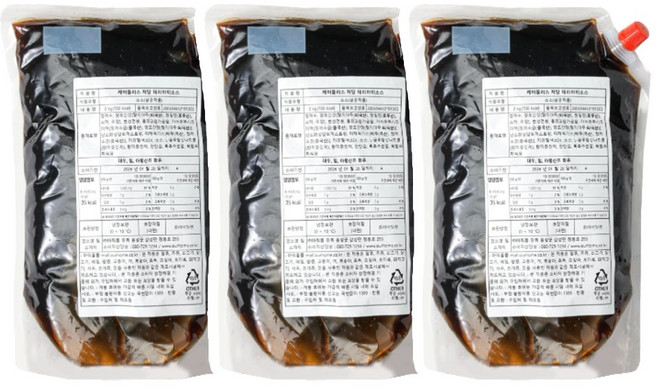 아워홈 케어플러스 저당 데리야끼소스, 3개, 2kg
