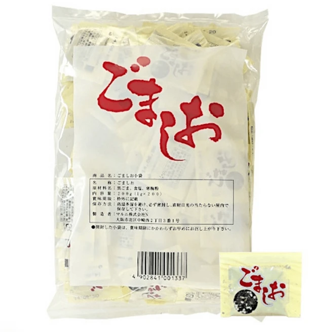 일본 맛소금 후리가케 참깨 소금 1g x 400개 도시락 후리카케 고마시오, 1세트 - 쿠팡
