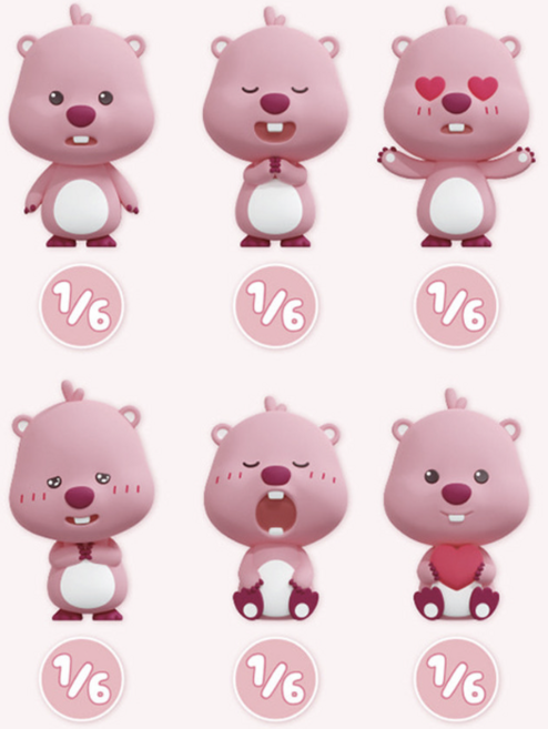 잔망루피 피규어 ver.4 6종(랜덤발송), 1개