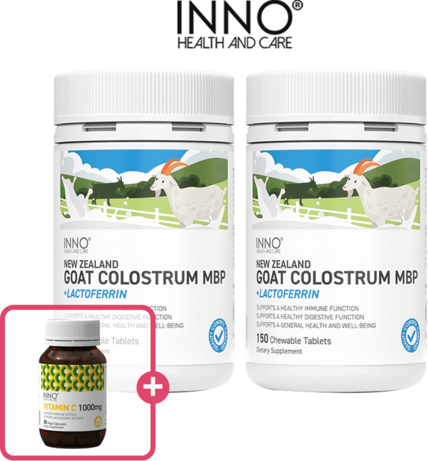 이노헬스 MBP 엠비피 산양초유 락토페린 츄어블 정품+비타민C 증정 세트, 2세트, 150회분