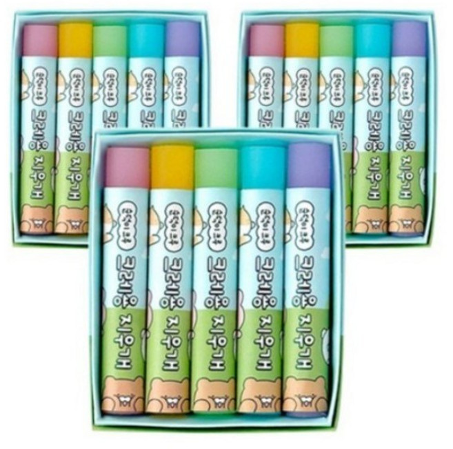 조선문방구 순덕이크루 크레용 지우개 5p, ALL BLUE (블루), 3개