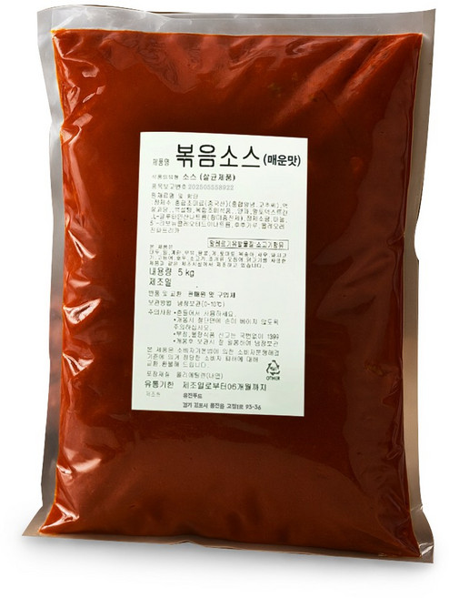 유진푸드 제육볶음소스 쭈꾸미볶음양념 닭도리탕 닭갈비 떡볶이 만능소스, (매운맛) 일반파우치, 5kg, 1개