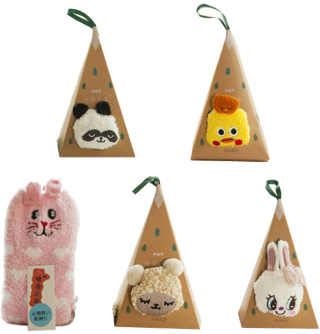 선물용 답례품 귀여운 수면 양말 (케이스 포함)