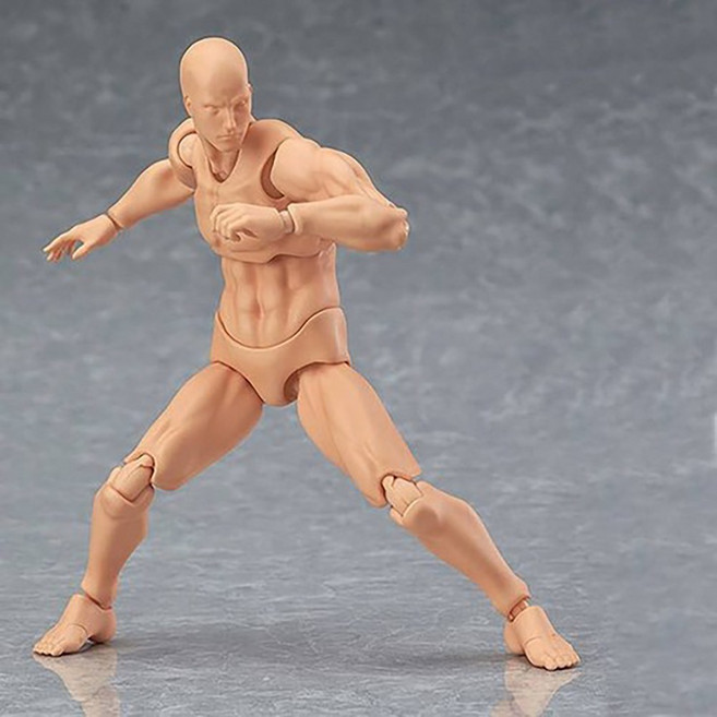 인체 모형 미술 스케치 안형 소묘 드로잉 피규어 남자 스킨, 1개