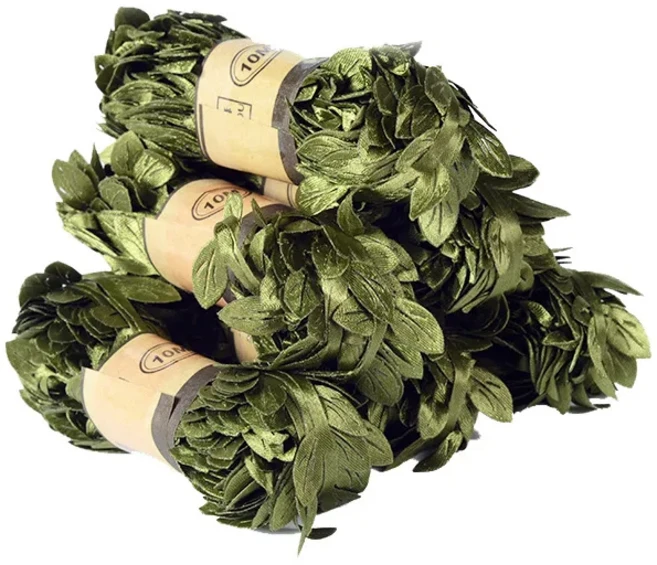 10M 자연 황마 삼베 리본 소박한 빈티지 웨딩 장식 5mm 너비 헤센 레이스 테이프 크리스마스 생일 파티 용, 01 Length 10meters, 02 녹색