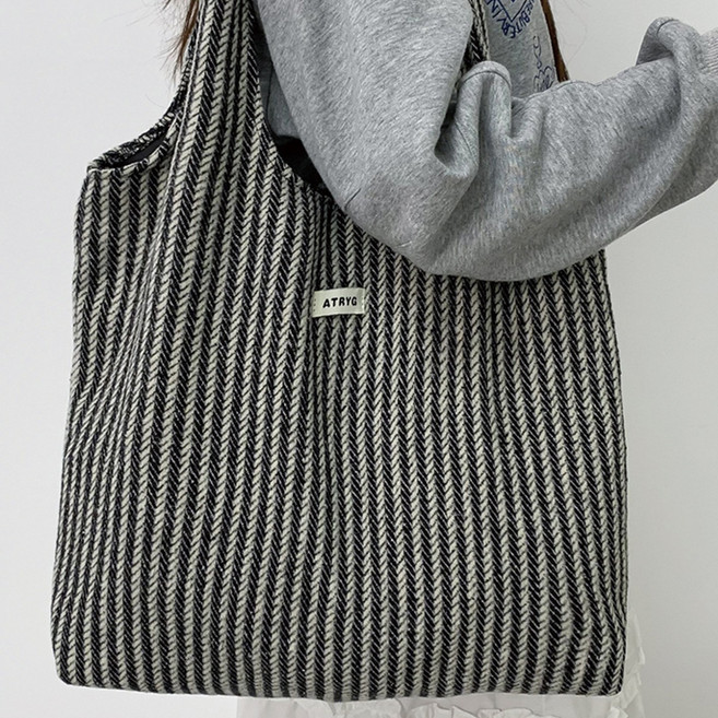 [플러스리빙] 데일리 12수 캔버스 여성 숄더 에코백 4종