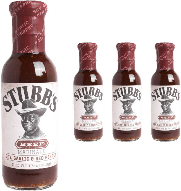 스터브스 비프 마리네이드 소이 마늘 & 레드 페퍼, 340g, 4개