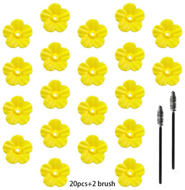 20개 조류 먹이통 벌새 먹이통 0.3인치 구멍 꽃 정원 키트 야외 교체 부품 청소 브러시 포함 노란색