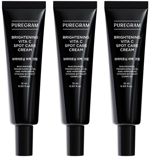 퓨어그램 기미잡티 멜라논샷 미백크림, 3개, 15ml