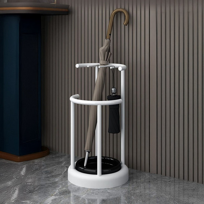 카페 우산꽂이 정리 신발장 현관 철제 모던 우산 보관함, 1개, 화이트