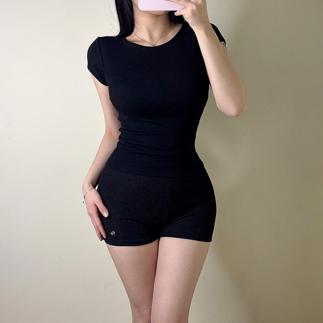 VANANA2 국내제작 유넥 슬림 반팔티