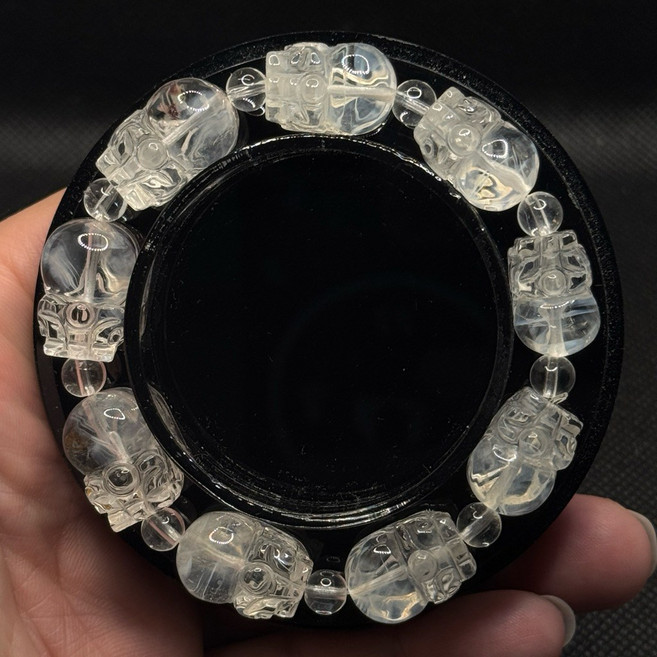 【牛老爹】藍針白水晶 貔貅 手鍊