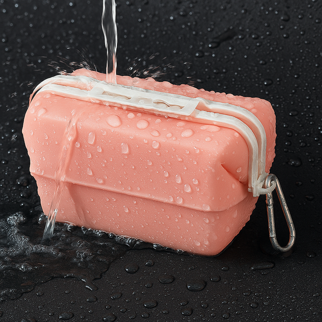 오누크 실리콘 수영 방수 파우치, 코랄핑크