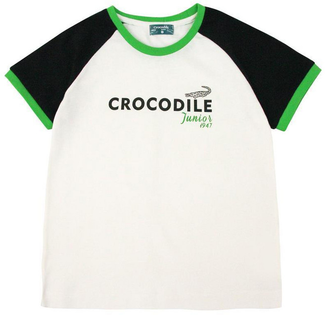 Crocodile Junior 品牌LOGO印圖拉克蘭袖T恤