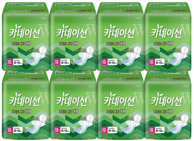 카네이션 겉기저귀 와이드매직 대형, 10개입, 8세트