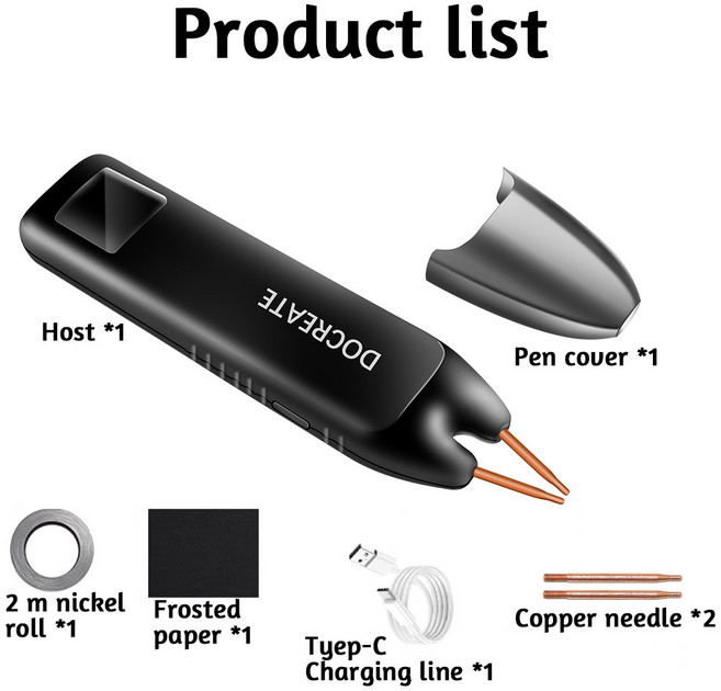 Docreate-757 컬러 스크린 휴대용 소형 스폿 용접기 18650 휴대폰 리튬 배터리 니켈 플레이트 충돌 용접, 1개, 1) 검정