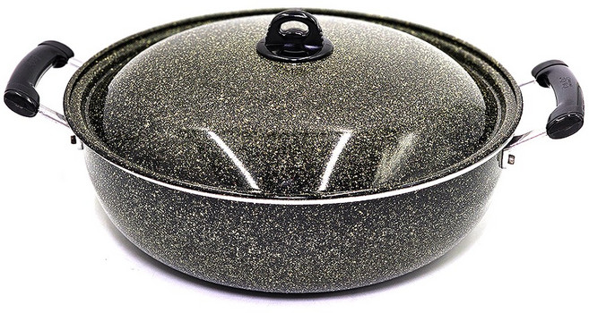 국산 남선 러브송 마블 코팅 튀김팬 튀김냄비 솥 영업 업소용 대용량 30cm ~ 65cm, 30