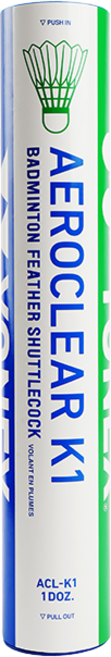 요넥스 K1 배드민턴 셔틀콕 12개입 AEROCLEAR 깃털 거위털, 화이트, 1개