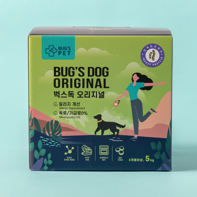 벅스펫 벅스독오리지널 5kg 저지방 고단백 저알러지 눈물 피부 다이어트 사료, 1개, 곤충