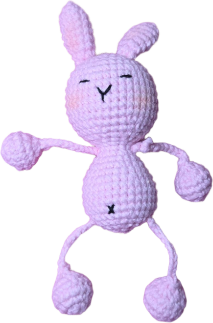 몽글공방 뜨개인형 손뜨개 키링 완성품 동물인형, 1개, 보라토끼