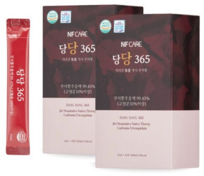 당당365 국산 구찌뽕 바나바잎 혈당관리 꾸지뽕 여주 돼지감자 1일 1포 당케어, 2박스, 450ml